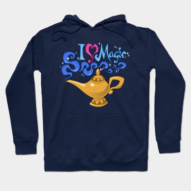 Aladdin's Lamp - I Love Magic Hoodie by Gartdog